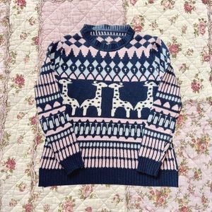 argyle kissing giraffes sweater